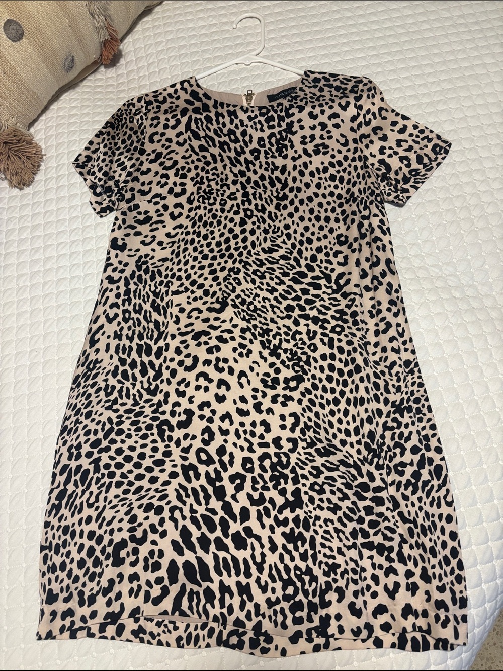 Olivaceous Beige and Black Leopard Print Mini Dress